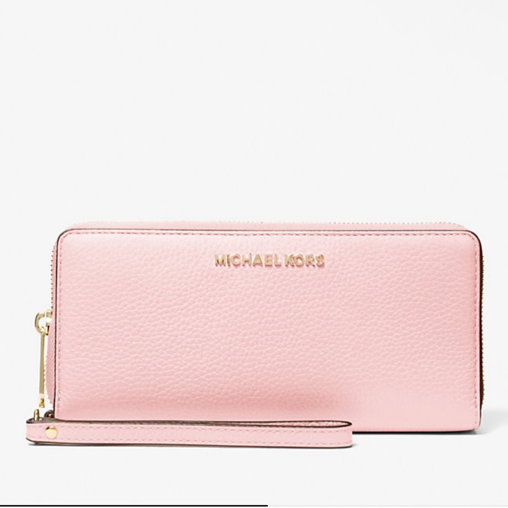 MICHAEL KORS Jet Set Travel Large Pebbled Leather Continental Wristlet Wallet - Picture 5 of 16